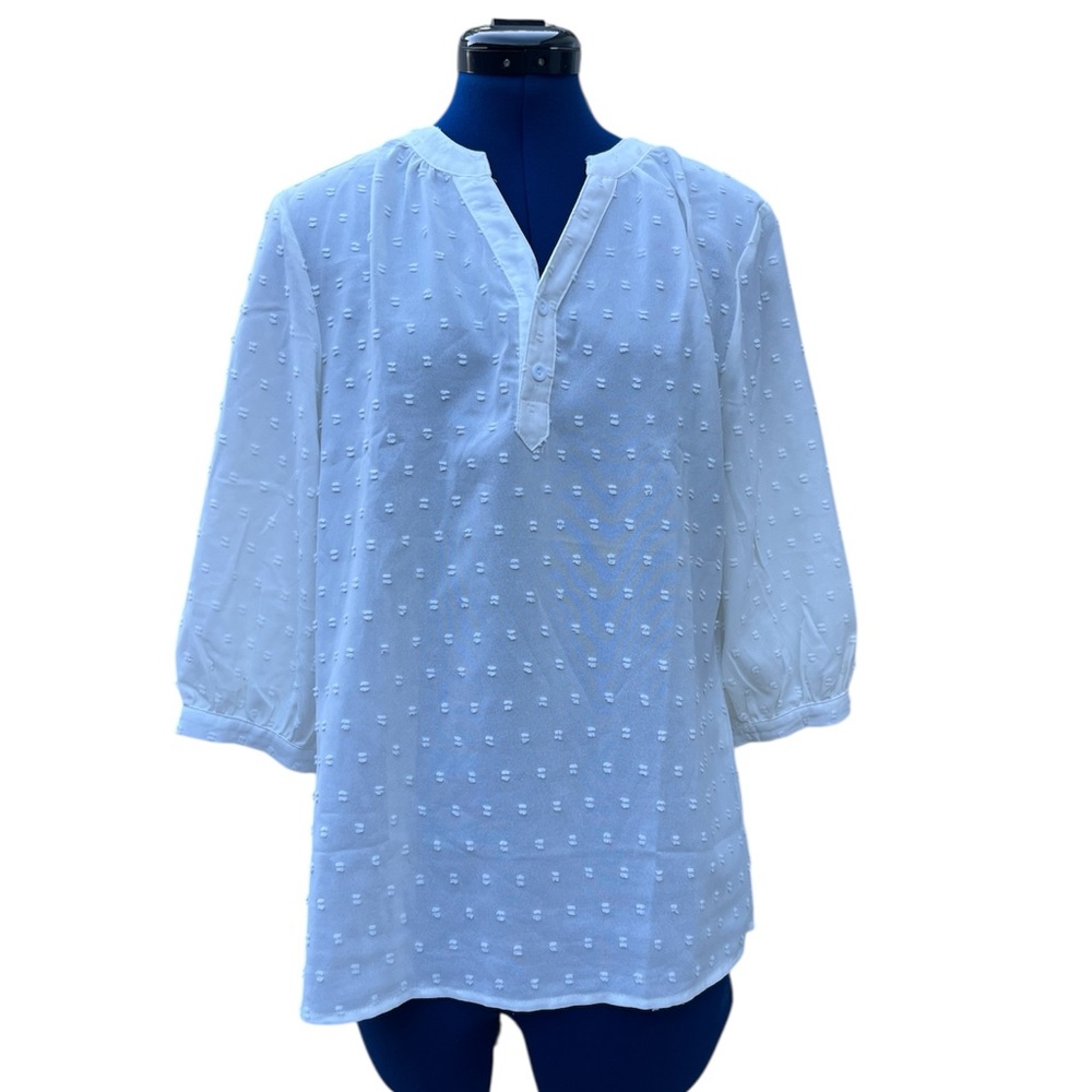White Textured Women's Top